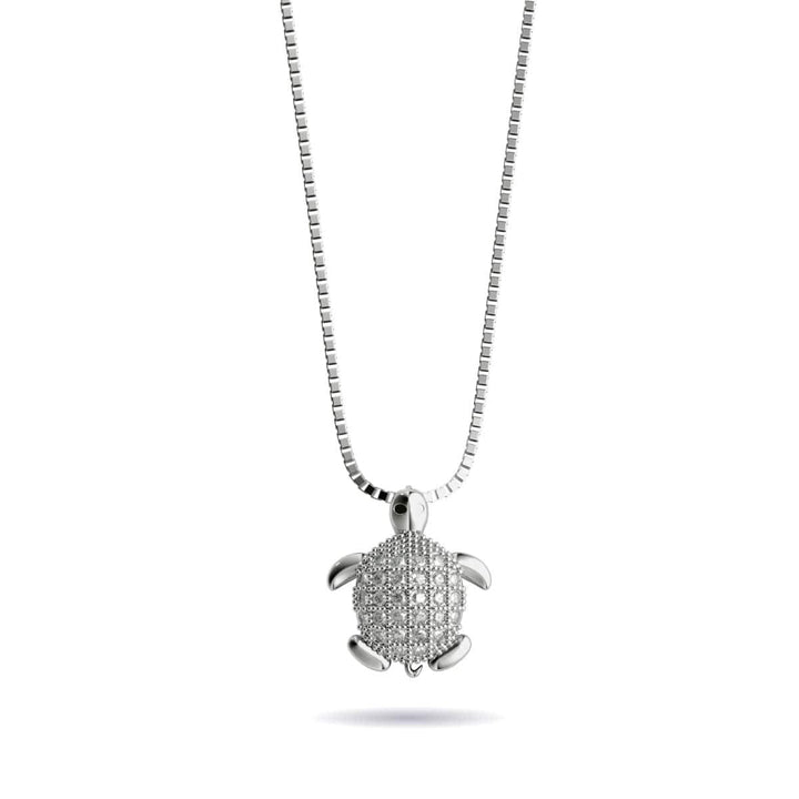 Tortuga | .925 Sterling Silver | Crystal Sea Turtle Infinity Clasp Necklace