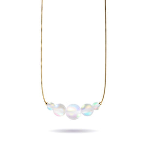 Rainbow White | Gold Vermeil | Mermaid Glass Infinity Clasp Necklace