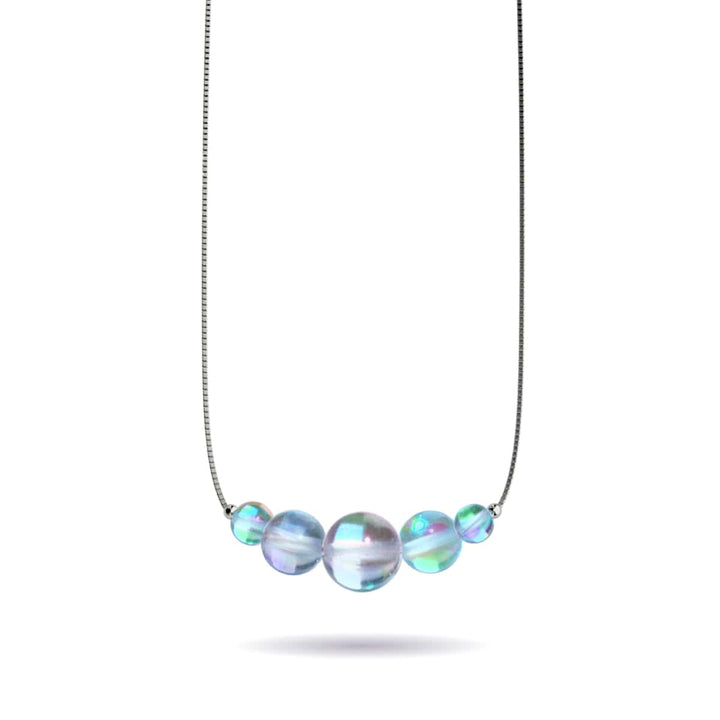 Blue Nebula | .925 Sterling Silver | Galaxy Glass Infinity Clasp Necklace