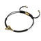 Shark Tooth Black Macrame Bracelet by Lauren Howe | .925 Sterling Gold Vermeil | Black Crystal