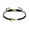 Shark Tooth Black Macrame Bracelet by Lauren Howe | .925 Sterling Gold Vermeil | Black Crystal