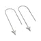 Shark Tooth Chain Drop Threader Earrings by Lauren Howe | .925 Sterling Silver | Crystal