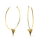 Shark Tooth Hoop Earrings by Lauren Howe | .925 Sterling Gold Vermeil | Black Crystal