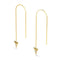 Shark Tooth Chain Drop Threader Earrings by Lauren Howe | .925 Sterling Gold Vermeil | Crystal