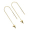 Shark Tooth Chain Drop Threader Earrings by Lauren Howe | .925 Sterling Gold Vermeil | Black Crystal
