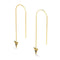 Shark Tooth Chain Drop Threader Earrings by Lauren Howe | .925 Sterling Gold Vermeil | Black Crystal