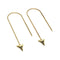 Shark Tooth Chain Drop Threader Earrings by Lauren Howe | .925 Sterling Gold Vermeil | Black Crystal