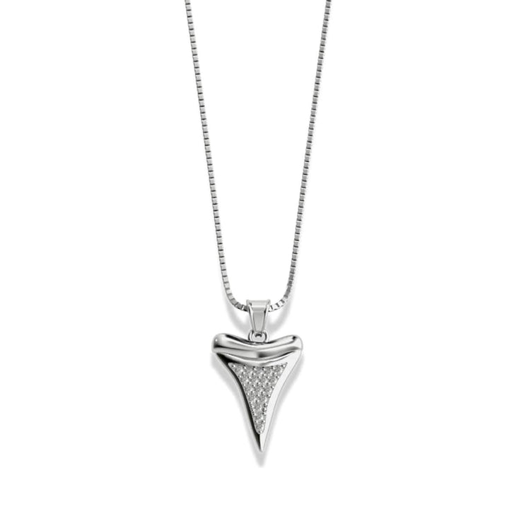 Shark Tooth Infinity Clasp Necklace by Lauren Howe | .925 Sterling Silver | Crystal