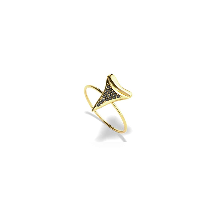 Shark Tooth Ring by Lauren Howe | Gold | Black Crystal