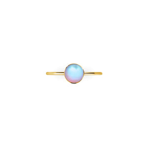 Rainbow White | Gold Vermeil | Mermaid Glass Ring