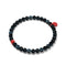 Black Line Agate | .925 Sterling Silver and Red Enamel | Healing Stone| Fashion Santa Charm Bracelet