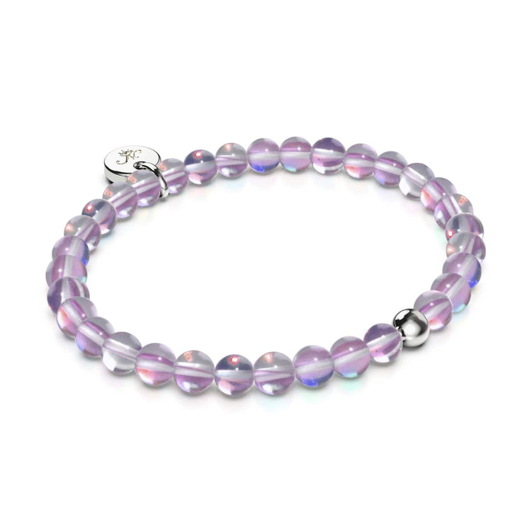 Electric Purple Crystal | White Gold Vermeil | Mermaid Glass Bead Bracelet