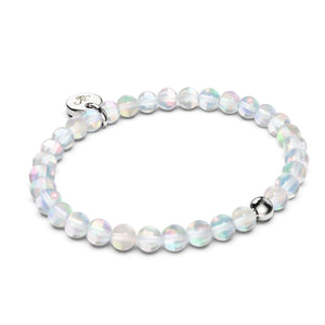 Rainbow Supernova | .925 Sterling Silver Galaxy Glass Gift Set | Bracelet and 6mm Stud Earrings