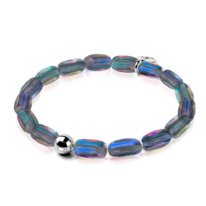 Milky Way | .925 Sterling Silver | Galaxy Glass Pebble Bracelet