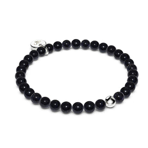 Blue Sand Stone | .925 Sterling Silver | Healing Gemstone Bead Bracelet