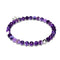 Purple Line Agate | .925 Sterling Silver | Healing Gemstone Bead Bracelet