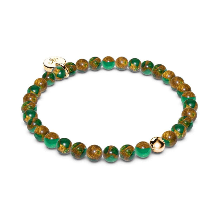 New Green Agate | .925 Sterling Gold Vermeil | Healing Gemstone Bead Bracelet