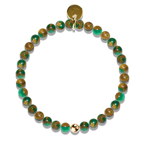 New Green Agate | .925 Sterling Gold Vermeil | Healing Gemstone Bead Bracelet