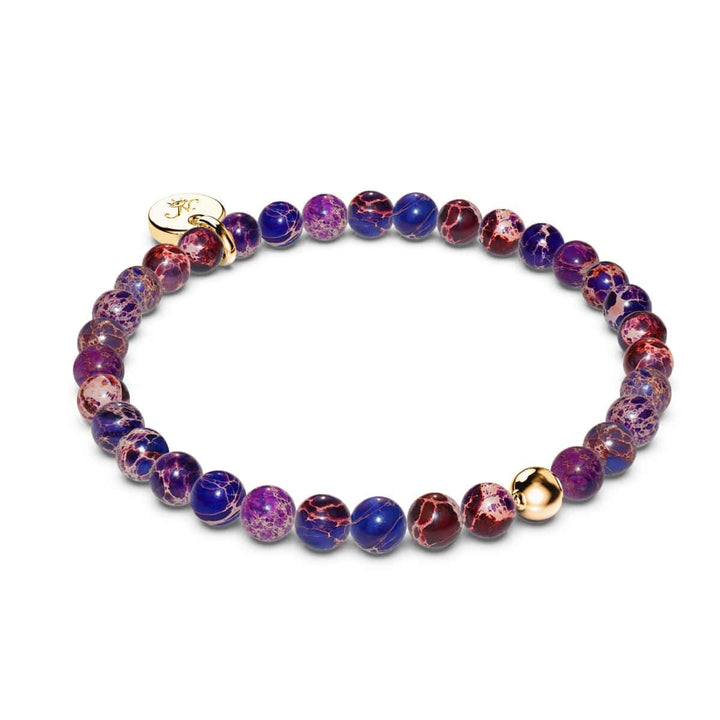 Purple Regalite | .925 Sterling Gold Vermeil | Healing Gemstone Bead Bracelet