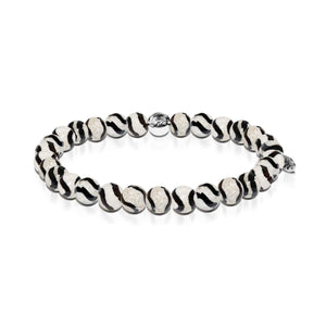 Bliss | Silver Essence Black Wavy Lines Agate Bracelet Apps Save