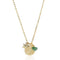 Cancer gold zodiac crystal emarald necklace