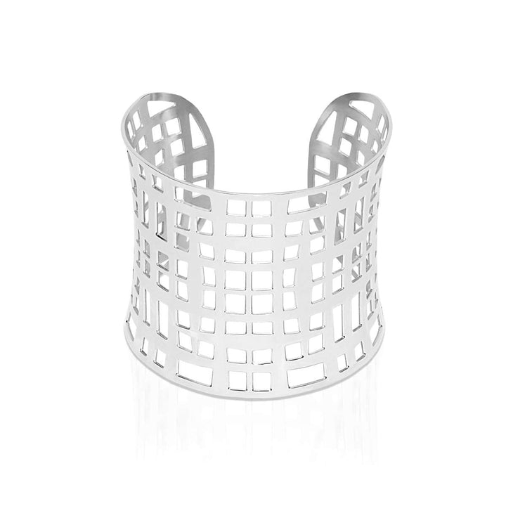 Silver | Lattice | Laser Cut Cuff