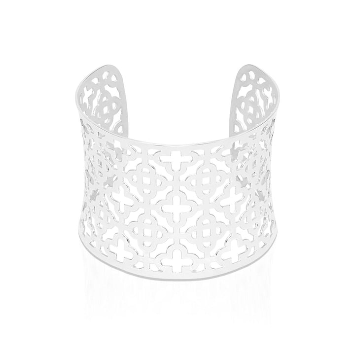 Silver | Clover | Laser Cut Cuff