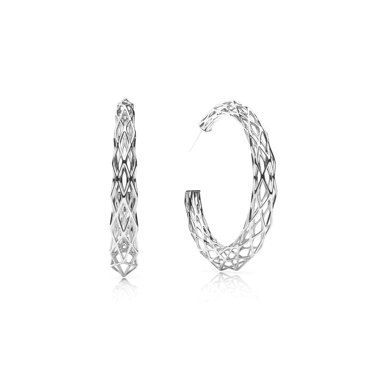 The GRID Earrings | Halo | Platinum Sterling