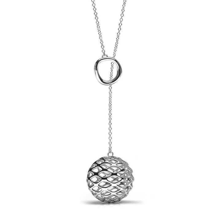 The GRID Lariat Necklace | Platinum Sterling