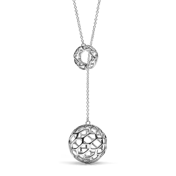 The HIVE Lariat Necklace | Platinum Sterling