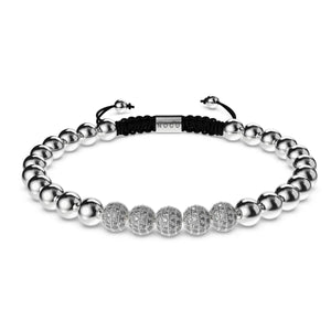 Silver | Crystal Pavé Gala Bracelet | Black