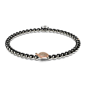Tortuga | Gunmetal & 18k Rose Gold | Crystal Sea Turtle Bracelet | Men's