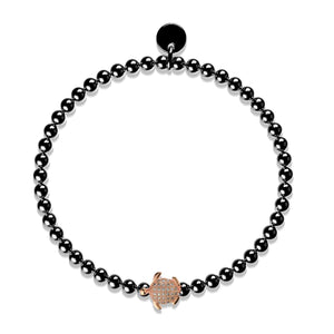 Tortuga | Gunmetal & 18k Rose Gold | Crystal Sea Turtle Bracelet | Men's
