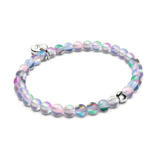 Grey | .925 Sterling Silver Mermaid Glass Gift Set | Bracelet and Stud Earrings