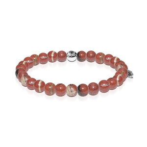 Focus | Silver Essence Red Veined Stone Bracelet