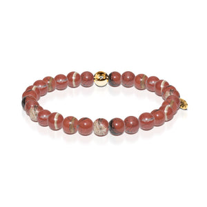 Focus | Gold Essence Red Veined Stone Bracelet