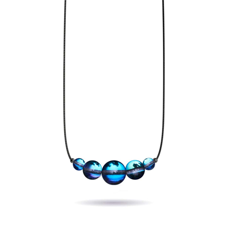 Milky Way | .925 Sterling Silver Gunmetal | Galaxy Glass Infinity Clasp Necklace