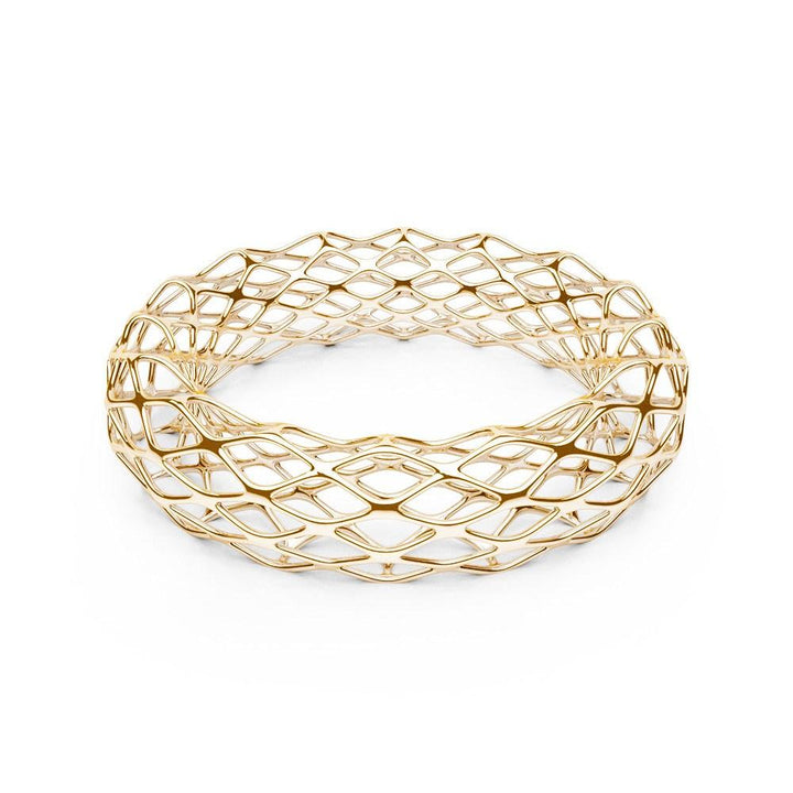 The GRID Bangle | Double Slim | 14k Gold Sterling