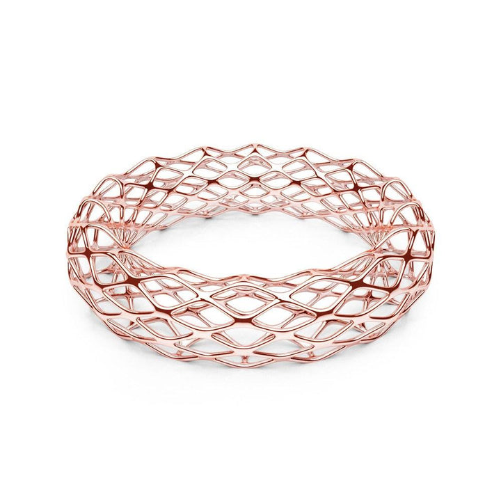 The GRID Bangle | Double Slim | 14k Rose Gold Sterling