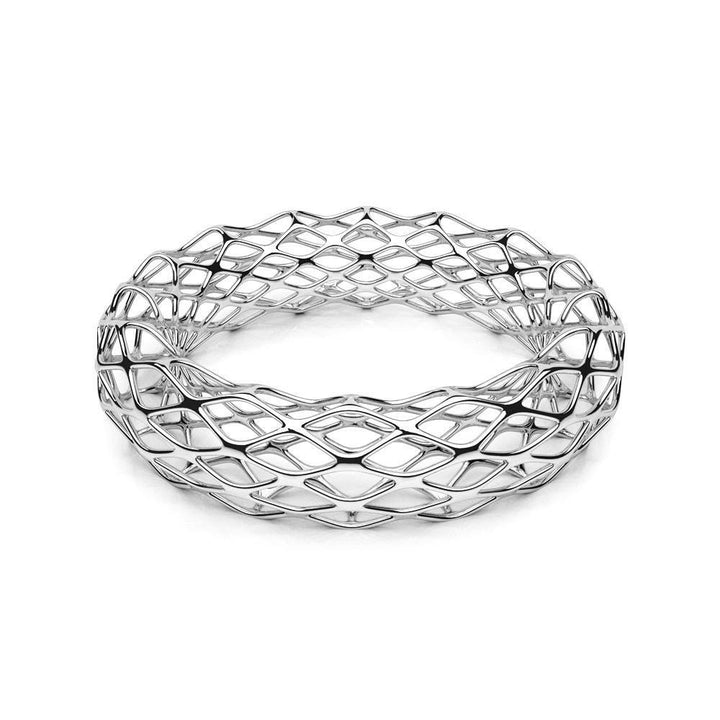 The GRID Bangle | Double Slim | Platinum Sterling