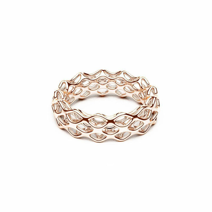 The GRID Ring | Double Slim | 18k Rose Gold Sterling
