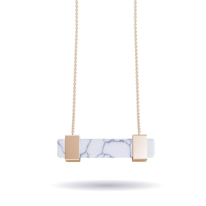 Howlite | Rose Gold | Gemstone Bar Necklace