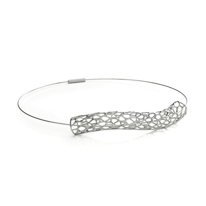 The HIVE Necklace | Wave Collar | Platinum Sterling