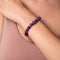 Feng Shui | White Gold Buddha | Matte Purple Striped Agate Bracelet