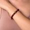 Namaste | Gold Buddha | Wine Red Jade Bracelet