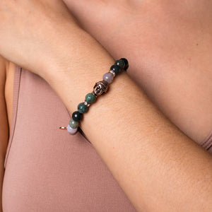 Samsara | Rose Gold Buddha | India Faceted Agate Bracelet