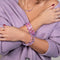 Lavender | Silver | Mermaid Glass Macrame Bead Bracelet