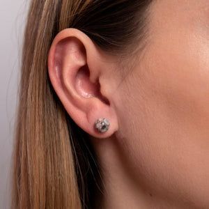 Fossil Jasper | .925 Sterling Silver | Stone Stud Earrings