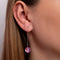 Pink | .925 Sterling Silver | Mermaid Glass Chain Drop Threader Earrings