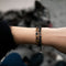 Tiger Eye & Black Lava Rock | Soulmate Bead Bracelet Set | 18k White Gold Vermeil | .925 Sterling Silver